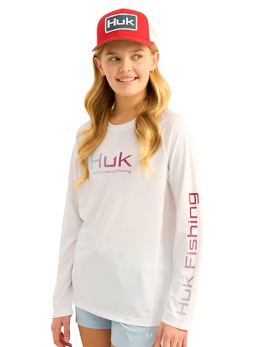 Image of HUK Boys Pursuit Solid Long Sleeve Shirt, Fishing Shirt for Kids