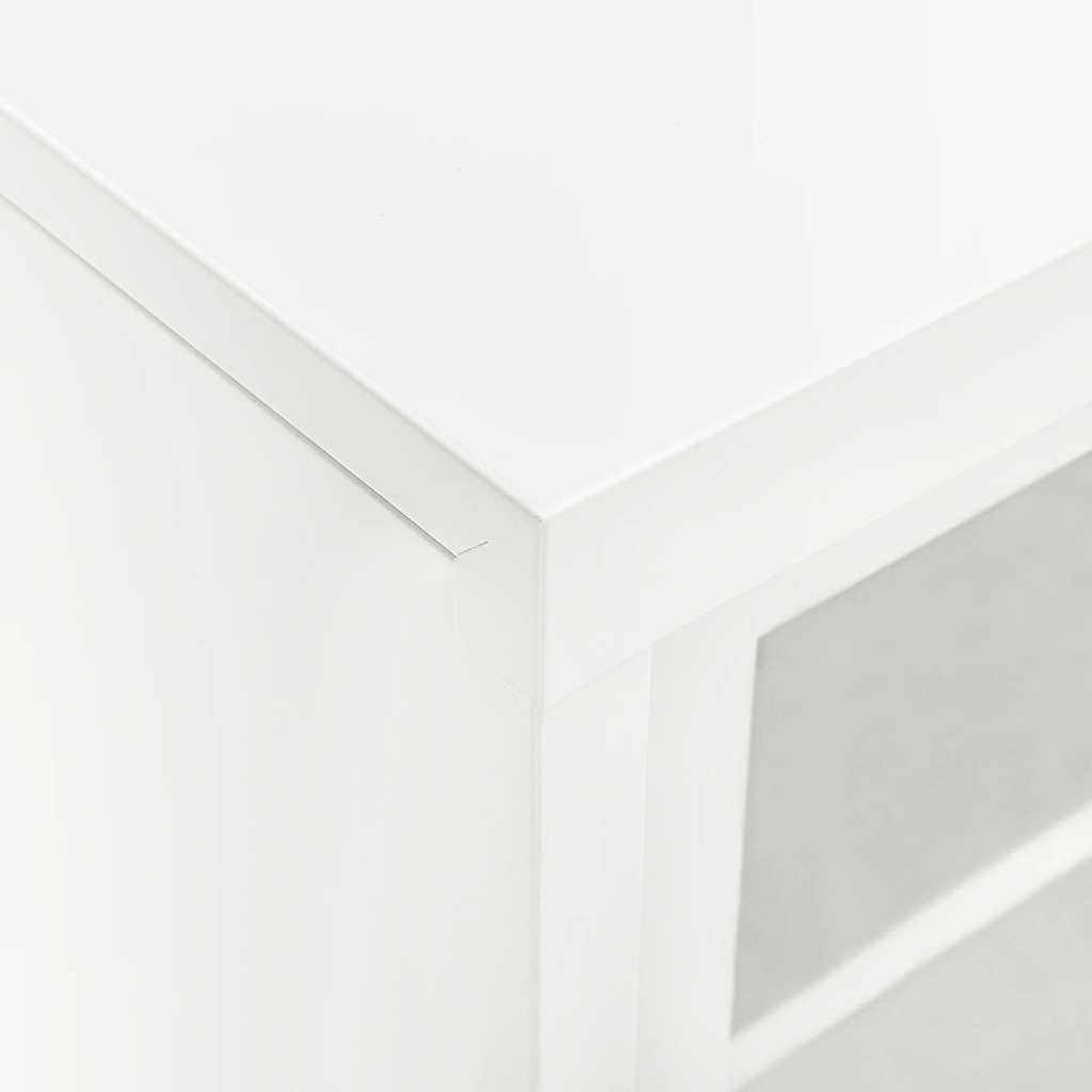 Armoire à Portes coulissantes en Acier Blanc 90x40x90 cm avec Serrure 2 étagères réglables pour Bureau Rangement dossiers Organisation Stockage sécurisé