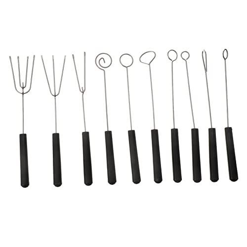10Pcs Stainless Steel Chocolate Dipping Fork Set Decorating Tool for Baking Supplies Sweets Candy Making Kitchen Bakeware Pack