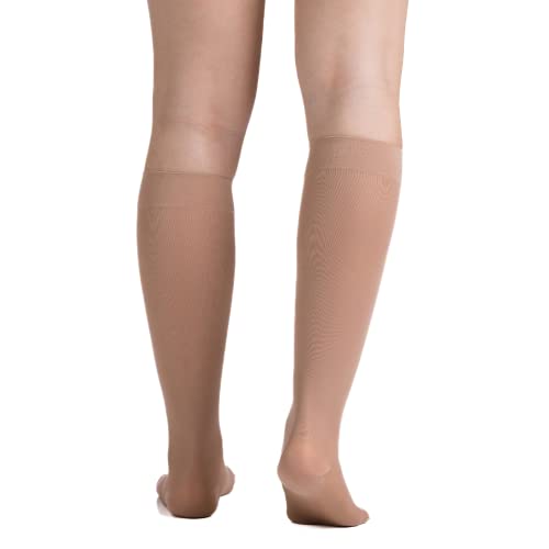 Image of EvoNation Women's Knee High 20-30 mmHg Graduated Compression Microfiber Opaque Socks - Firm Pressure Compression Garment