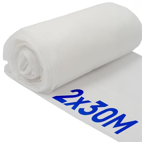 Harbour Housewares 30gsm Plant Fleece Frost Protection - 2M x 30M (3 Rolls) - White - Horticultural Winter Wrap Cover Protector Netting Blanket for Outdoor Garden Plants Trees Grass