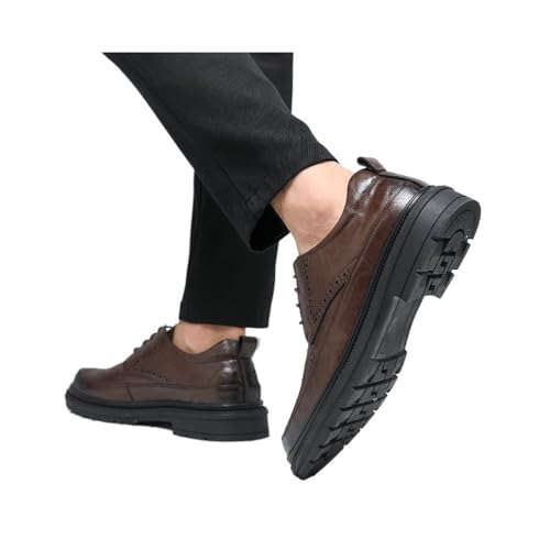 Men's Business Leather Shoes Oxfords(Dark Brown,9.5)4