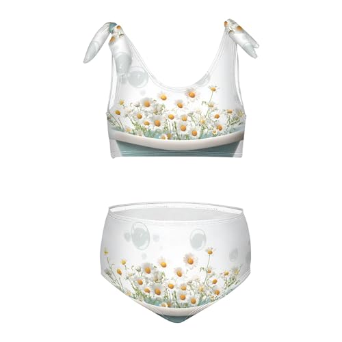 Tub Daisy Flower Bubble Girls Bikini Sets 2 Piece Swimsuits Bathing Suit Swimwear