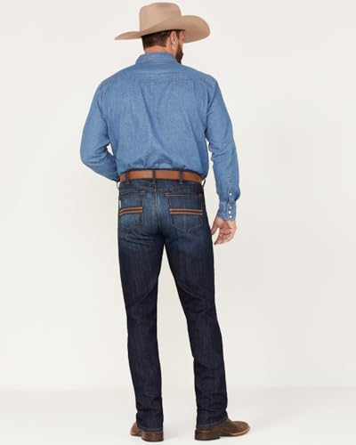 Cinch Men's Silver Label Dark Wash Slim Straight Performance Jeans Indigo 36W x 36L US3