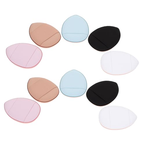 CALLARON 12Piezas Mini Puff De Maquillaje De Esponjas Húmedas Para Base Facial Para Aplicar Polvo y Corrector Suministro De Maquillaje Para Mujeres