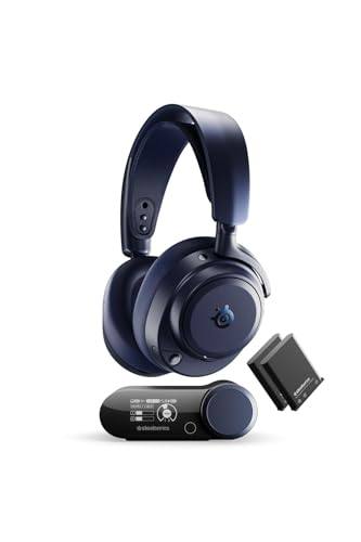 Image of SteelSeries Arctis Nova Pro Omni - Hi-Res Wireless Gaming Headset, 96kHz /24bit, ANC, ClearCast Pro Mic, AI Noise Rejection, Mobile App, Mix 2.4GHz + BT, OmniPlay PC+PlayStation+Xbox - Midnight Blue