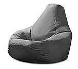 Beautiful Beanbags - Adult Highback Beanbag Chair - Large Water-Resistant for Indoor and Outdoor Use - Lounge or Gaming Chair - Manufactured in UK (Grey)
