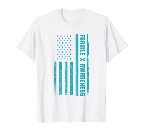 Fragile X Awareness Month American Flag X Syndrome Retro Maglietta