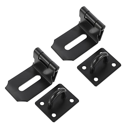 Housoutil Door Padlock Hasp Right Latch Hardware for Doors Residential Gates Sheds