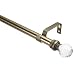 Home Details 1" Crystal Ball Decorative Adjustable Curtain Rod, 24"-48", Satin