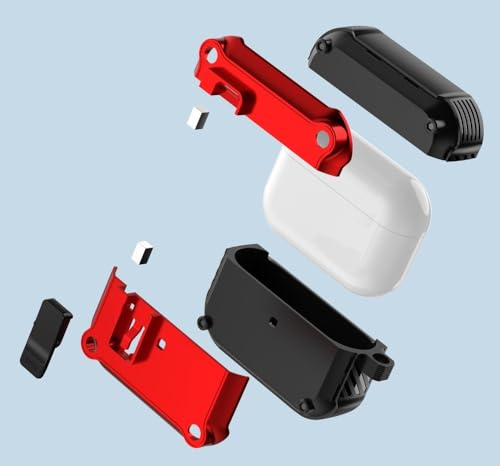 Coque en silicone rigide rouge de qualité pour AirPods Pro 1ère génération - 6