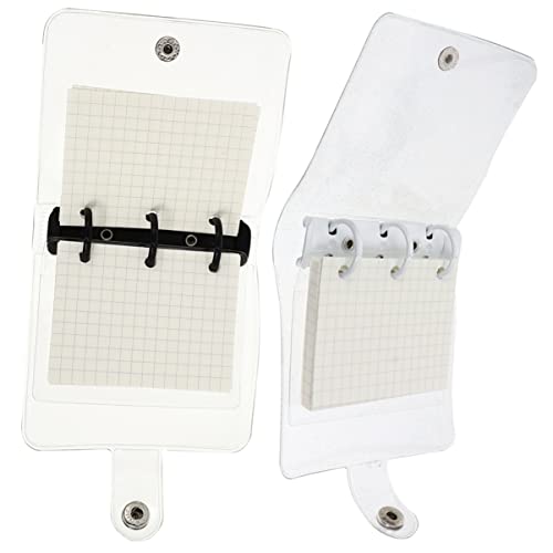 Pages à anneaux pour notes et rappels : lot de 4 mini carnets transparents de bureau