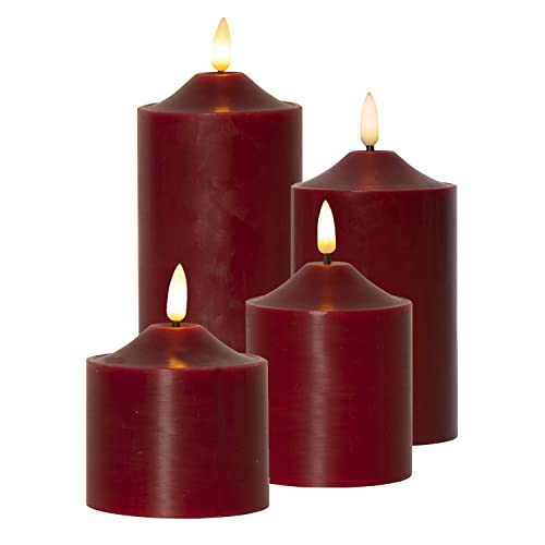 Led Echtwachs Adventskerzen 26 MARELIDA LED Kerzenset Flamme - Echtwachs - 3D Flamme - 4 Größen -...