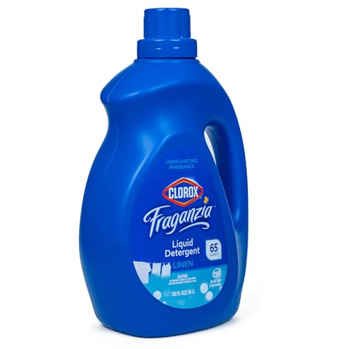 Image of Clorox Fraganzia Liquid Laundry Detergent with Long-Lasting Linen Scent, High Efficiency Formula, 65 Loads per Bottle, All Washers, Fresh Fragrance, 100 Fl Oz
