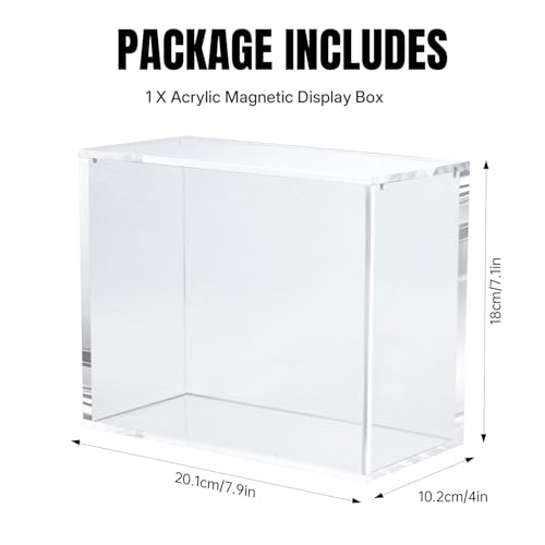 Wigearss Acrylic Display Case For Elite Trainer Box (Etb) - 5Mm Thick Uv Protection Magnetic Lid - Clear Protective Storage Box For Tcg Collectibles & Trading Cards (Internal: 19X16.8X9Cm) - 9