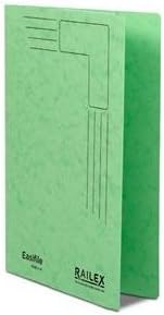 Railex Foolscap 330 GSM 25 mm Easi-File with Pocket - Emerald (Pack of 25)