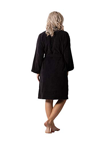 Image of Luxurious Turkish Terry Kimono Collar Super-Soft Terry Absorbent Bathrobes for Women