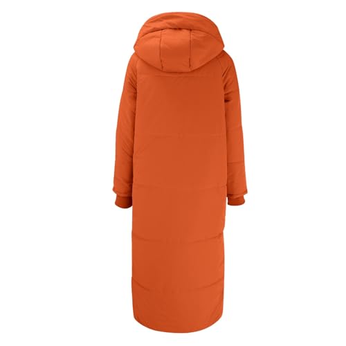 Abrigo de plumas para mujer, largo de invierno, abrigo acolchado cálido, abrigo de invierno, resistente al viento, abrigo acolchado con capucha, chaqueta de invierno de manga larga, parka de invierno - imagen 6