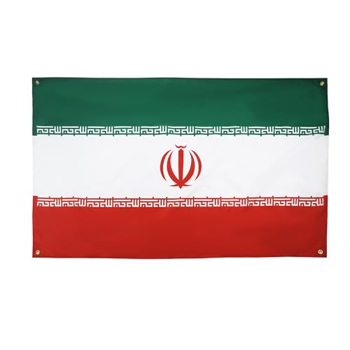 AZ FLAG Drapeau Iran 150x90 cm avec 4 oeillets, Pavillon Iranien pour balcon ou mur