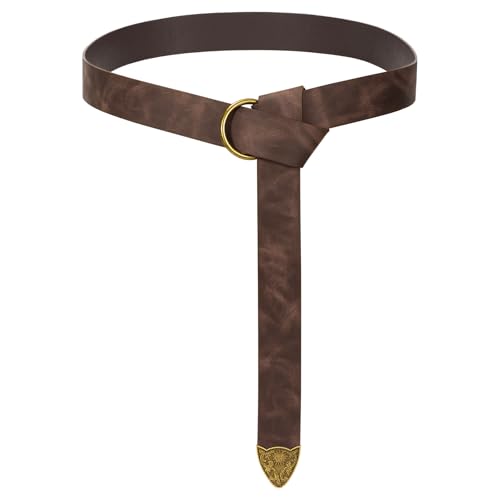 SUOSDEY Medieval Leather Belt Renaissance Pirate Viking Halloween Accessory Belt Women Men