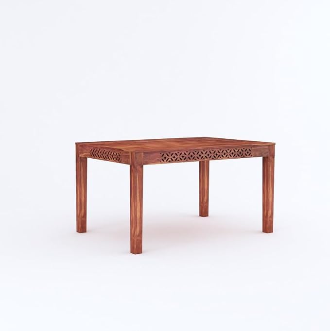Image of Solid Sheesham Wood Dining Table Set with Chairs | Brown Modern Decorative Dining Set for Home /Office /Dining Room /Hotels | Comfortable Seating, Brown 4 Seater