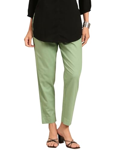 Image of TWIN BIRDS Women Cotton Straight Fit Pants | Ethnic Casual Daily Trousers