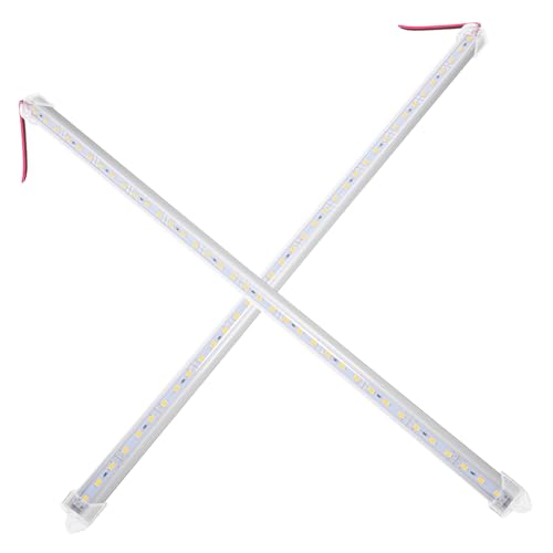 ELAYARD Barre LED Rigide 50 Cm Lumière Blanche Chaude 5630 Boîtier Aluminium Ip65 Étanche Éclairage sous Meuble Intérieur Extérieur Lot de 2