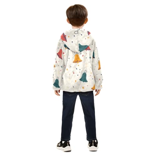 Bell Christmas Girls Fleece Jacket Girls Fall Jacket Girls Zip Up Hoodie Girls Sherpa Jacket 2-10T4