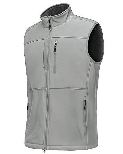 33,000ft Mens Softshell Gilet Activewear Vests Windproof Fleece Lined Outerwear Zipped Pockets Sleeveless Softshell Jacket for Leisure, Golf, Travelling