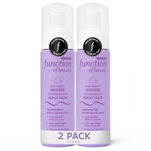 Image of Function of Beauty Wavy Hair Mousse for Styling - Anti-Frizz Hair Styler | Adds Volume & Defines Natural Waves - Volumizing & Texturizing Lightweight Styling Foam - Flexible Hold - Hair Care Products