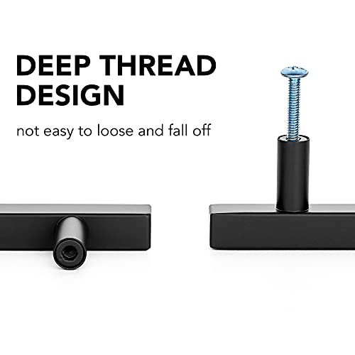 Sencico 30 Pack - 5 Inch Kitchen Cabinet Handles Black Cabinet Pulls Square Cabinet Hardware Stainless Steel Drawer Pulls 3" Hole Center #TOP2