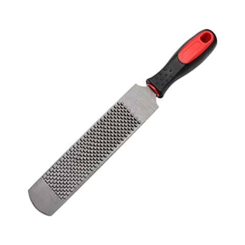 Qlvily 12 Inch Hoof Rasp, Horseshoe File with Rubber Handle, Carbon Steel Farrier File Tool, Suitable for Horse/Goat/Cow/Donkey/Animal Hooves, Strong Cover