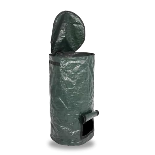 Zanthicia Bolsa de recolección de residuos abono para Invernadero jardín, contenedor Hierba fermento, contenedor Almacenamiento Saco Hojas con Ventana visualización, 15 galones