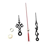 Veemoon 5stücke Teiliges Quarzuhr-zeigerset Mit Schwarzen Rotem Zeiger Mutter Und Dichtung Für Präzise Geräuscharme DIY-uhrreparatur Und Ersatz Von Uhrzeitzeigern