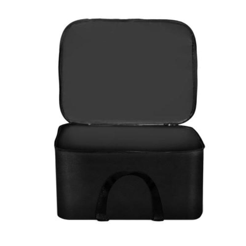 QUAIL Moisture Proof Multi-Purpose Blanket Storage Bag, Clothing Storage Organizer, Toy Storage, Stationery Paper Storage Bag with Zipper & Strong Handle (Black, Pack of 3) 3