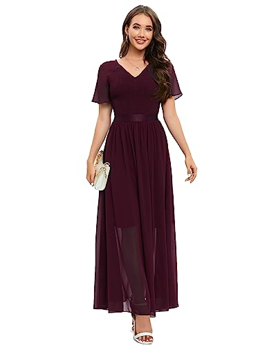 DRESSTELLS Damen V-Ausschnitt Cocktailkleid Abendkleider Elegant für...
