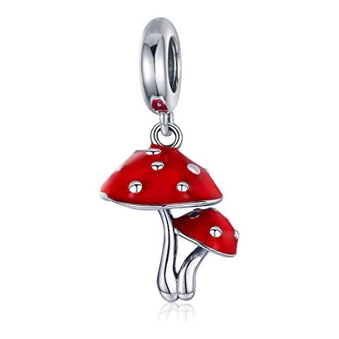 NewL 925 Sterling Silver Mushroom Pendant Charm Cover