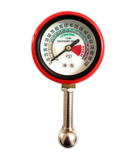 kimloo Tire Pressure Gauge HTC for Car, Truck, Motorcycle, Bike, Air Checking Meter with Rubber Hose 150 PSI