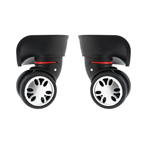 1ペア ユニバーサル スイベル 交換用ホイール 荷物 スーツケース キャスター Sサイズ, 黒