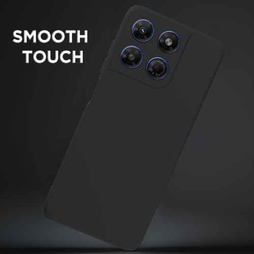 Image of Outlouders Back Cover for Motorola Moto G77 Power 5G | Camera Protection | Durable Soft Matte Silicone Bumper Case (Black)