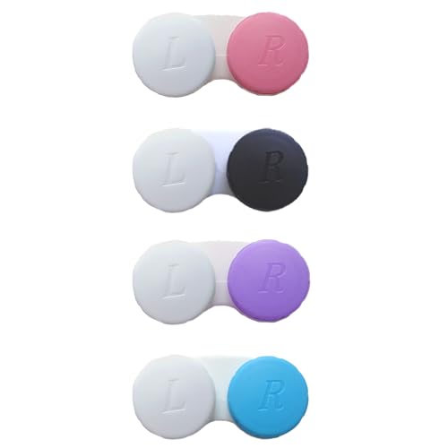 Smanzu 4 Pack Contact lens case Bulk Colorful Contact Lens Soak Storage Box Holder Container(Mixed Colors)