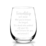 Bestt Friend Gifts For Women,Christmas Gift for Wome Friendd,Friendship Giftts for Wom Friends,Birthday Gifs for Best Friendss,Unique Giffts For Sister Bestie Female Wine Glass