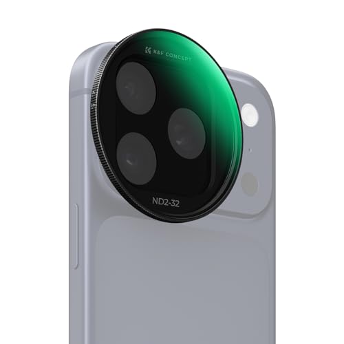 K&F CONCEPT FA301 Snap-On ND2-32 Filter for iPhone 17 Pro & Pro Max 11.2g Ultra-Lightweight Variable ND Lens Filter with Snap-on Deco Mount AGC Glass 28-Layer Coating