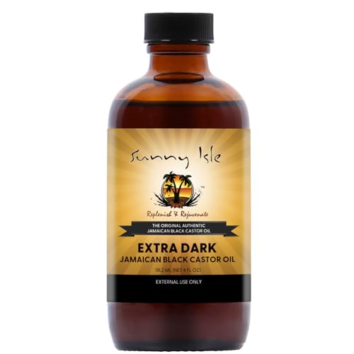 Sunny Isle Extra Dark Jamaican Black Castor Oil, 4 Fl. Oz. | 100% Natural High Potency Treatment for...
