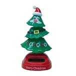 Christmas Tree Car Dashboard Toy,Christmas Solar Dancing Toys,Solar Xmas Dancing Ornaments,Novelty Moving Xmas Tree For Car Dashboard Desk Windowsill Decoration