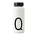 Design Letters Persönliche Edelstahl Trinkflasche Weiß (Q) |500 ml| Kohlensäure geeignet BPA-Frei Thermoskanne |12 Stunden Heiß und 24 Stunden Kalt| Auslaufsichere Thermosflasche im Nordisches Design
