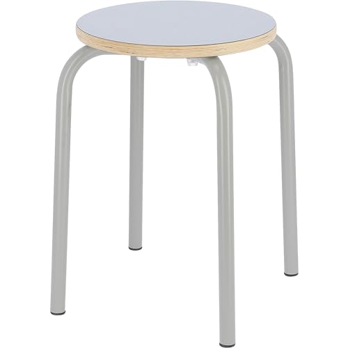 Hocker PARIS stapelbar Rundrohrfuß-Gestell Ø 330 x T 330 x H 460 mm taupe taupe