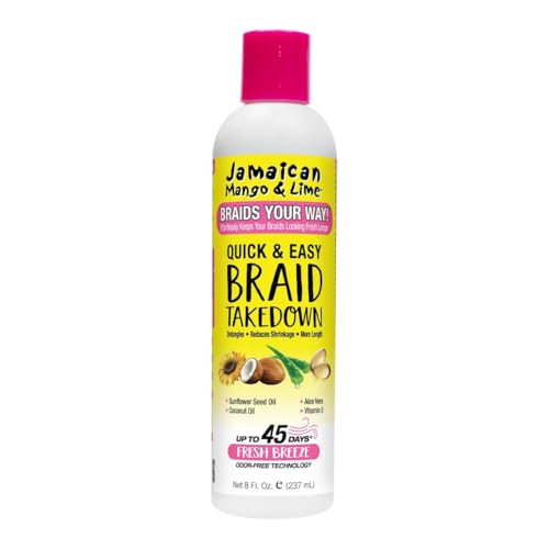 Jamaican Mango & Lime Braids Your Way 6-in-1 Braid Refresher Spray – Scalp Mist for Braids, Locs & Twists – Anti-Itch, Odor Eliminator & Shine Spray