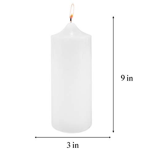 Super Z Outlet 3" X 9" Unscented White Pillar Candle For Weddings, Home Decoration, Spa, Relaxation, Smokeless Cotton Wick. (1 Candle) #TOP7