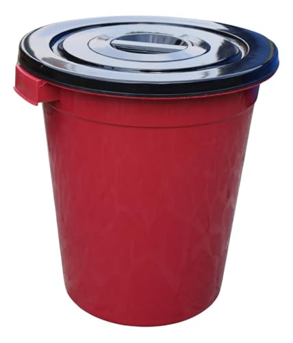 Consejos para Comprar Cubos de basura para exterior - 5 favoritos. 45 Bote de Plástico Premium para Basura con Capacidad de 50 Litros, Cesto Grande con Tapa 49cm de Altura, Ideal para Jardín, Hogar, Oficina (Uva)